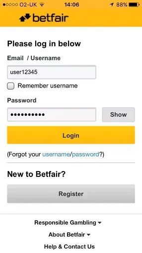 betfair login